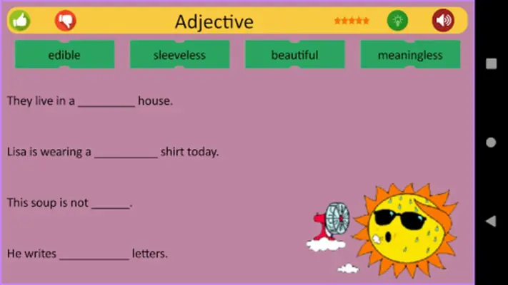 Fill the blanks for Kids. android App screenshot 2